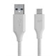 Palette Series USB Type C to USB-A 3.0 Cable - 5Gbps, 3A, Braided, White, 3ft
