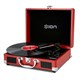 Ion Audio IT45 Vinyl Motion 3-Speed Belt Drive Suitcase Turntable with Built-In Speakers - Red