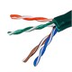 Cat5e Ethernet Bulk Cable - Solid, 350Mhz, UTP, CMR, Riser Rated, Pure Bare Copper Wire, 24AWG, 1000ft, Green