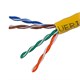 Cat5e Ethernet Bulk Cable - Solid, 350Mhz, UTP, CMR, Riser Rated, Pure Bare Copper Wire, 24AWG, 1000ft, Yellow