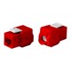 Cat6A RJ-45 Toolless 180-Degree Keystone, Red