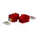 Cat5e RJ-45 Toolless 90-Degree Basic Keystone, Red