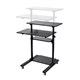 Height Adjustable PC Workstation Cart for Sit-Stand