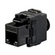 Cat6A RJ-45 Toolless Snap Back 180-Degree Keystone, Black