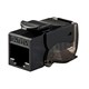 Cat6A RJ-45 Toolless Push Lever 90-Degree Keystone, Black