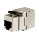 Cat5e RJ-45 Fully Shielded 180-Degree Punch Down Keystone Jack, Black
