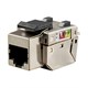 Cat5e RJ-45 FTP 90-Degree Shielded Keystone, 110 IDC, Black