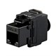 Cat6 RJ-45 Toolless Snap Back 180-Degree Keystone, Black