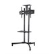 Monoprice Select Series Tilt TV Wall Mount Bracket Stand Cart with Media Shelf For TVs 32in to 70in, Max Weight 110lbs, VESA Patterns Up to 600x400, Height Adjustable, UL Certified
