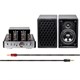 25 Watt Stereo Hybrid Tube Amplifier with Bluetooth and Retro Speakers Bundle