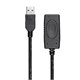 Monoprice SlimRun USB-A to USB-A Female 2.0 Extension Cable - Active, CMP Plenum rated, Black, 32ft