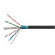 Monoprice Cat6A Ethernet Bulk Cable - Solid, 550Mhz, FTP, CMR, Riser Rated, Pure Bare Copper Wire, 10G, 23AWG, No Logo, 1000ft, Black