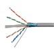 1000FT 23AWG Cat6 550MHz STP Solid, Riser-Rated (CMR) Bulk Pure Bare Copper Ethernet Cable, Gray No Logo