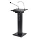 Commercial Audio 60W Powered Lectern with Gooseneck Microphone and LED Light (No Logo)