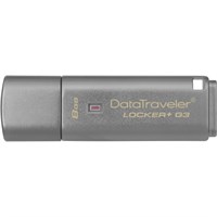 Kingston 8GB DataTraveler Locker+ G3 USB 3.0 Flash Drive - 8 GB - USB 3.0 - Silver - 1 Pack - Encryption Support, Password Protection, Drop Proof
