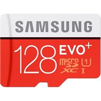 Samsung EVO+ 128 GB microSDXC - Class 10/UHS-I (U1) - 80 MB/s Read - 20 MB/s Write - 1 Card