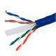 Cat5e Ethernet Bulk Cable - Solid, 350Mhz, UTP, CMP, Plenum, Pure Bare Copper Wire, 24AWG, 1000ft, Blue