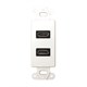 Décor Wall Plate Insert with Dual 90-degree HDMI Connectors, White