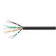 Cat6 Ethernet Bulk Cable - Solid, 550Mhz, STP, Pure Bare Copper Wire, Outdoor, 23AWG, No Logo, 1000ft, Black