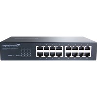 Amped Wireless G16SW ProSeries 16-Port Gigabit Switch - 16 GB 10/100/1000Mbps Ports, Unmanaged, Energy Efficient Design, Desktop or Rackmount Kit, Rugged & Reliable Design, Metal Enclosure