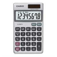 Casio SL300SV Pocket Calculator - 8 Digits - Battery/Solar Powered - 0.3" x 2.8" x 4.6" - Silver - 1 Each