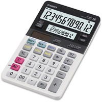 Casio JV-220 Dual Display Compact Desktop Calculator - Large Display - 12 Digits - Battery/Solar Powered - White - 1 Each