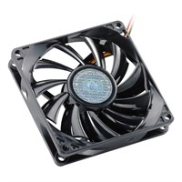 Cooler Master Sleeve Bearing 80mm Slim Silent Fan for Computer Cases and CPU Coolers - 80x80x15 mm, ~ 2000 RPM speed, 24.2 CFM air flow, 20 dBA noise level, 35000 hr life, Sleeve Bearing, ~ 1.4 mm H2O