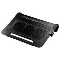 Cooler Master NotePal U3 PLUS - Laptop Cooling Pad with 3 Configurable High Performance Fans - 3 Fan(s) - 1800 rpm - Aluminum, Plastic, Rubber - Cable Manager - 3" x 17.1" x 13.1" - Black