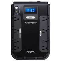 CyberPower CP750LCD Intelligent LCD 750VA/420W Desktop UPS - 3Minute Full Load - 4 x NEMA 5-15R - Battery/Surge-protected, 4 x NEMA 5-15R - Surge-protected