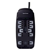 CSP1008T Professional 10-Outlets Surge Suppressor 8FT Cord and TEL - 10 x NEMA 5-15R - 2850J - 125V AC Input - 125V AC Output