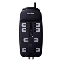 CyberPower CSHT808TC Home Theater 8-Outlets Surge Suppressor 8FT Cord and AV protection - 8 x NEMA 5-15R - 2850J
