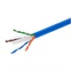 Cat6 Ethernet Bulk Cable - Stranded, 550Mhz, UTP, CM, Pure Bare Copper Wire, 24AWG, 1000ft, Blue