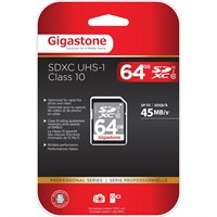 Gigastone 64 GB SDXC - Class 10/UHS-I - 45 MB/s Read - 1 Card