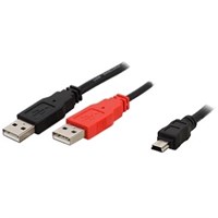 DataLocker USB 2.0 Y Cable - USB 2.0 Cable for Enterprise - Data Transfer/Power Cable - Use the Y cable for additional power - 3.3 ft - 1 x Type B Male Mini USB - 2 x Type A Male USB