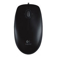 Logitech M100 Mouse - Optical - Cable - Black - USB - 1000 dpi - Scroll Wheel - Symmetrical