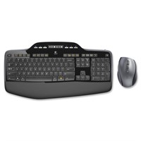 Logitech Wireless Desktop MK710 Keyboard and Mouse - USB Wireless RF Keyboard - Black - USB Wireless RF Mouse - Optical - Scroll Wheel - Black (PC)