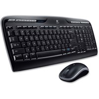 Logitech Wireless Desktop MK320 Keyboard and Mouse - USB Wireless RF Keyboard - 115 Key - Black - USB Wireless RF Mouse - Optical - Scroll Wheel - Black - Multimedia, Calculator, Media Player