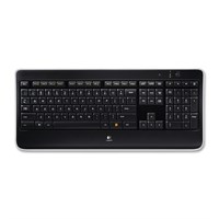 Logitech K800 Illuminated Keyboard - Wireless Connectivity - RF - USB Interface - Compatible with Computer (PC) - Black