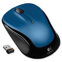 Logitech M325 Mouse - Optical - Wireless - Radio Frequency - Blue - USB - Scroll Wheel