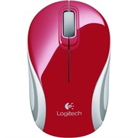 Logitech Wireless Mini Mouse M187 - Optical - Wireless - Radio Frequency - Red - USB - 1000 dpi - Scroll Wheel - 3 Button(s) - Symmetrical