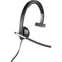 Logitech USB Headset Mono H650e - Mono - USB - Wired - 50 Hz - 10 kHz - Over-the-head - Monaural - Supra-aural - Noise Cancelling Microphone