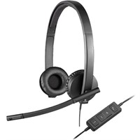 Logitech USB Headset Stereo H570e - Stereo - USB - Wired - 31.50 Hz - 20 kHz - Over-the-head - Binaural - Supra-aural - Noise Cancelling, Electret Microphone