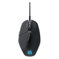 Logitech G302 Daedalus Prime MOBA Gaming Mouse - Delta Zero - Cable - Black, Blue - USB - 4000 dpi - Computer - Scroll Wheel - 6 Button(s) - Right-handed Only