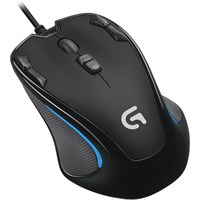 Logitech G300S Optical Gaming Mouse - Optical - Cable - USB - 2500 dpi - Scroll Wheel - 9 Button(s) - Symmetrical