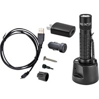 Mag-Lite MAG-TAC LED Rechargeable Flashlight System Crowned Bezel - Aluminum - Black