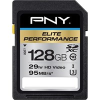 PNY Elite Performance 128 GB SDXC - Class 10/UHS-I (U3) - 95 MB/s Read