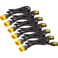 APC Power Cord Kit (6 ea), Locking, C13 to C14, 1.8m, North America - 10 A Current Rating - Black