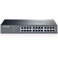 TP-LINK TL-SG1024D 10/100/1000Mbps 24-Port Gigabit 13-inch Rackmountable Switch, 48Gbps Capacity - 24 Ports - 24 x RJ-45 - 10/100/1000Base-T
