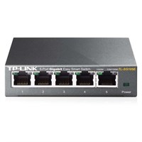 TP-LINK TL-SG105E 5-Port Gigabit Easy Smart Switch - 5 Ports - Manageable - 5 x RJ-45 - 10/100/1000Base-T - Desktop