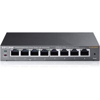 TP-LINK 8-Port Gigabit Easy Smart Switch with 4-Port PoE - 8 Ports - Manageable - 10/100/1000Base-T - 8 x Network - Twisted Pair - Gigabit Ethernet - 2 Layer Supported - Desktop
